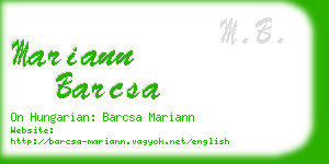 mariann barcsa business card